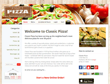 Tablet Screenshot of aclassicpizza.com
